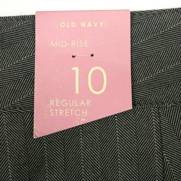 Old Navy Trouser Pants Wide Leg Grey Pinstripe Mid Rise Stretch 10 x 33‎ - Picture 10 of 12